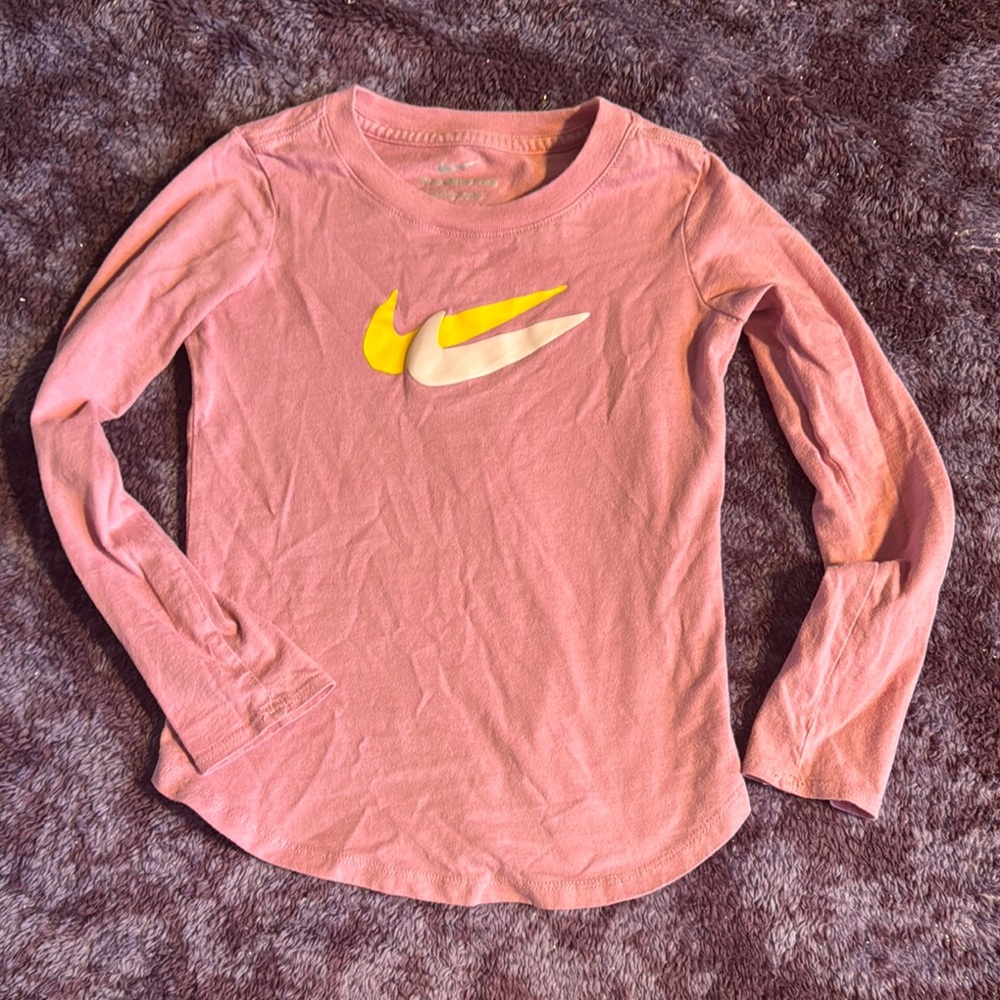 5/$25 sz 5 Nike Pink and Yellow Long Sleeve Tee